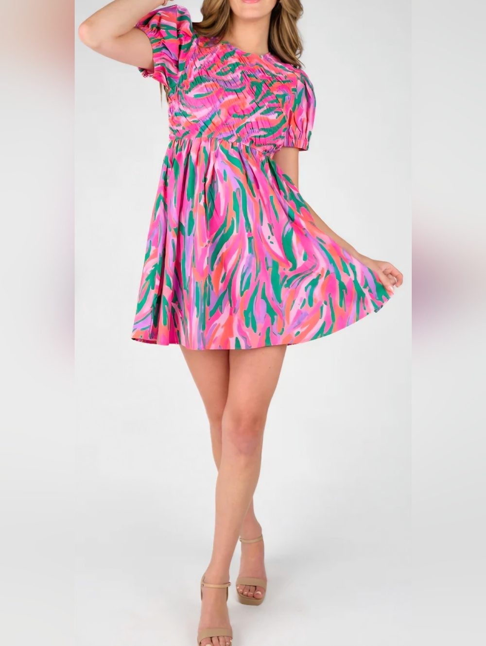 Peach Love California Multicolor Mini Dress